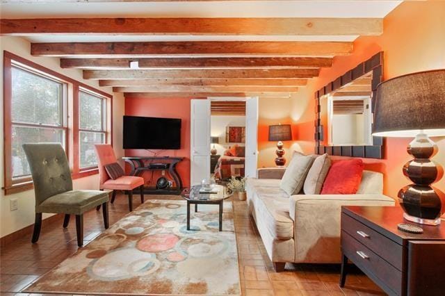 400 Millaudon St, New Orleans, LA 70118 - living room with beam ceiling