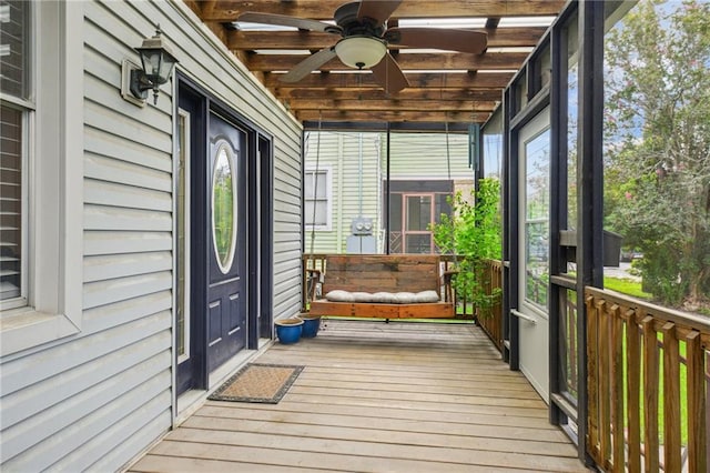 5225 Conti St, New Orleans, LA 70124 - sunroom / solarium with ceiling fan and healthy amount of natural light