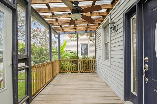 5225 Conti St, New Orleans, LA 70124 - deck featuring ceiling fan
