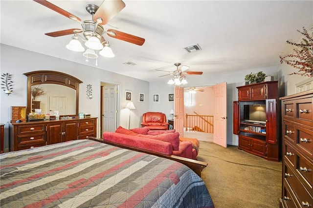 5225 Conti St, New Orleans, LA 70124 - bedroom featuring light colored carpet and ceiling fan