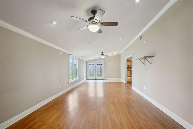 2636 Somerset Dr, New Orleans, LA 70131 - unfurnished living room with ornamental molding, ceiling fan, light wood-type flooring, and recessed lighting