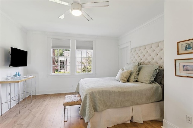 1783 Coliseum St Unit H, New Orleans, LA 70130 - bedroom featuring crown molding, wood finished floors, and ceiling fan
