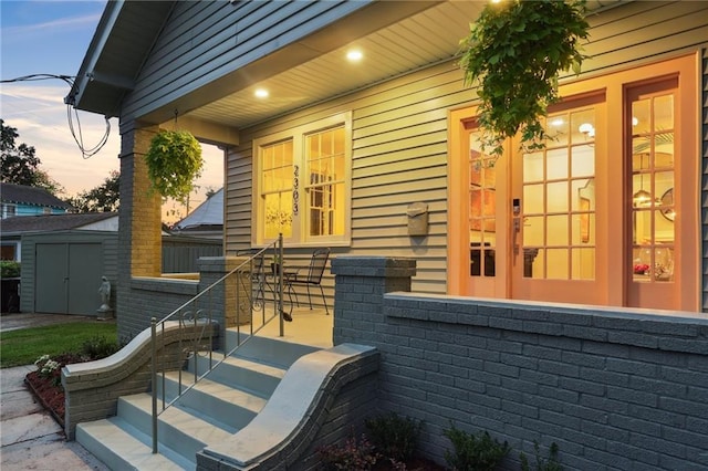 2303 Wisteria St, New Orleans, LA 70122 - entrance to property featuring french doors and covered porch