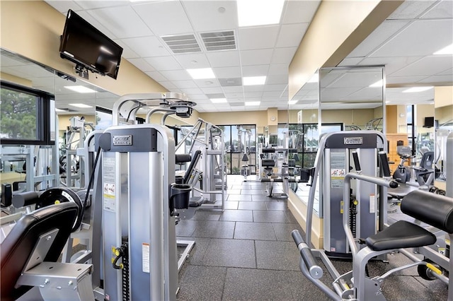 300 Lake Marina Ave Unit 14Dbw, New Orleans, LA 70124 - gym with a drop ceiling and plenty of natural light