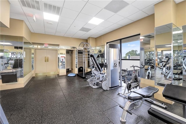 300 Lake Marina Ave Unit 14Dbw, New Orleans, LA 70124 - workout area with a paneled ceiling