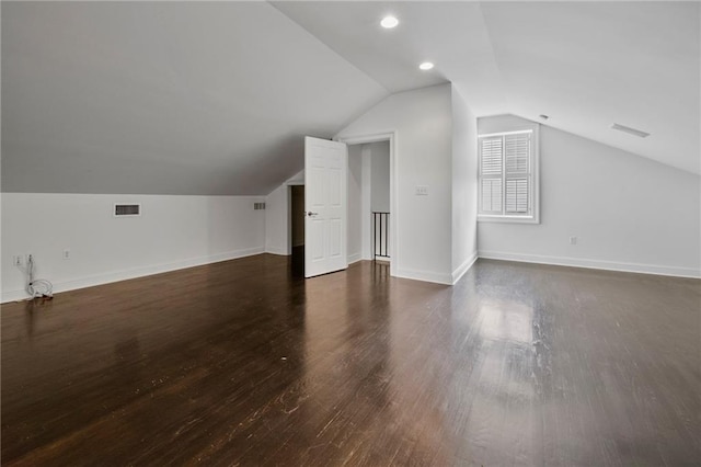 6978 Canal Blvd, New Orleans, LA 70124 - bonus room with dark wood-style flooring, vaulted ceiling, and recessed lighting