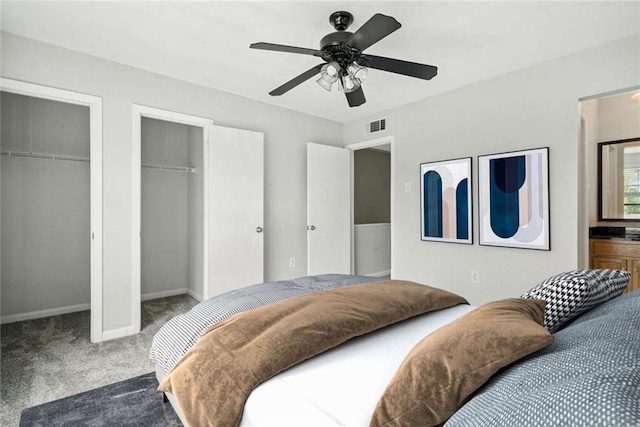 10286 W Winston Ave Unit 15, Baton Rouge, LA 70809 - carpeted bedroom with multiple closets and ceiling fan