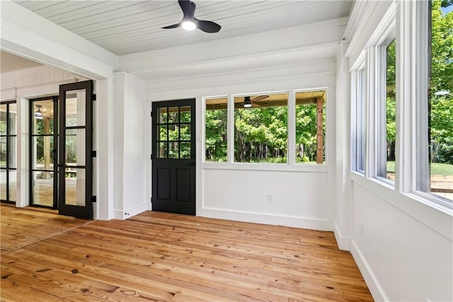 72287 Military Rd, Covington, LA 70435 - unfurnished sunroom with hardwood / wood-style floors and a wooden deck