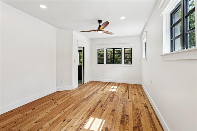 72287 Military Rd, Covington, LA 70435 - unfurnished room featuring light wood-style flooring, recessed lighting, and ceiling fan
