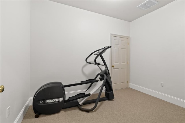 412 Aspen Ln, Covington, LA 70433 - exercise area featuring carpet floors and baseboards