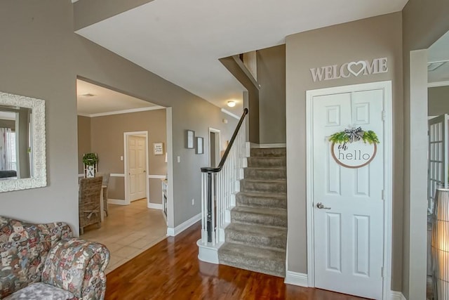 784 Lakeview Ln, Covington, LA 70435 - entryway featuring stairs and wood finished floors