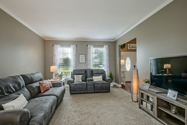 784 Lakeview Ln, Covington, LA 70435 - living room with crown molding and carpet