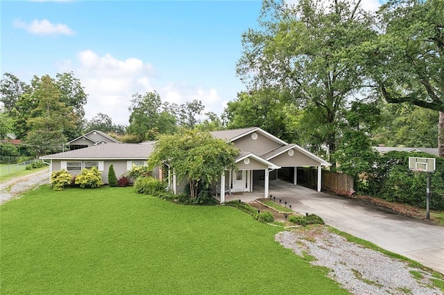 540 N 8th St, Ponchatoula, LA 70454 - view of front of property with concrete driveway and an attached carport