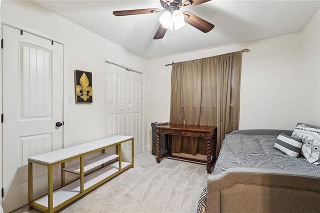 540 N 8th St, Ponchatoula, LA 70454 - bedroom featuring light colored carpet, a closet, and a ceiling fan