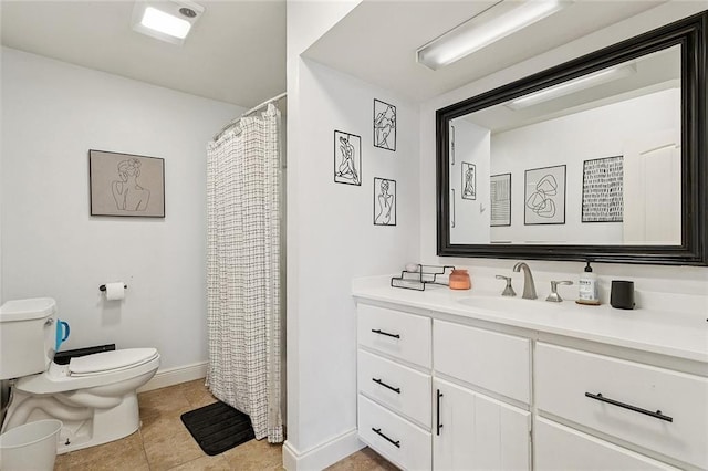 540 N 8th St, Ponchatoula, LA 70454 - bathroom featuring vanity, tile patterned flooring, and a shower with shower curtain