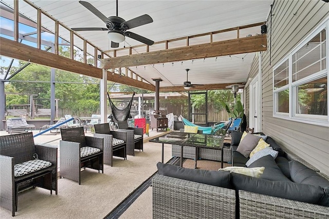 540 N 8th St, Ponchatoula, LA 70454 - view of patio / terrace featuring an outdoor living space and a ceiling fan