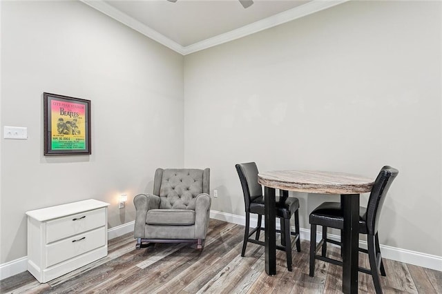 540 N 8th St, Ponchatoula, LA 70454 - dining room with crown molding, wood finished floors, and a ceiling fan