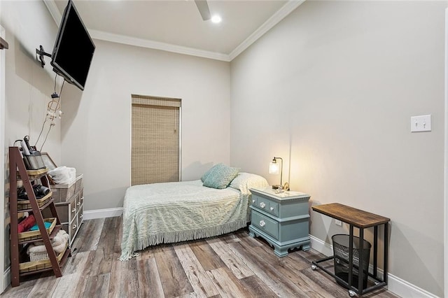540 N 8th St, Ponchatoula, LA 70454 - bedroom with wood finished floors and crown molding