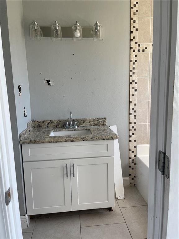 40 Cane Dr, La Place, LA 70068 - bathroom with vanity, tile patterned flooring, and tub / shower combination