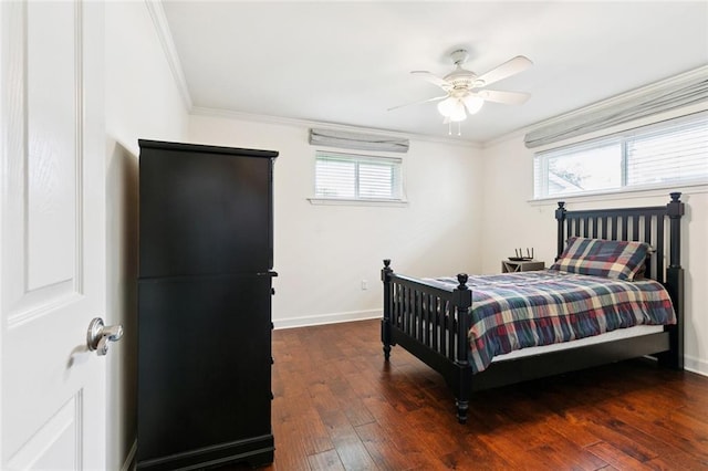 3514 Bore St, Metairie, LA 70001 - bedroom featuring hardwood / wood-style flooring, crown molding, and ceiling fan