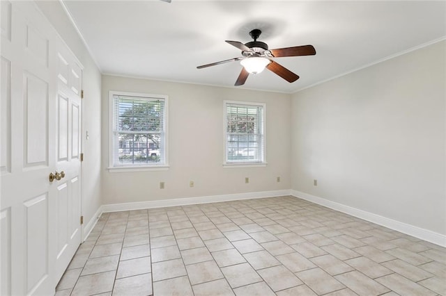 4827 Utica St, Metairie, LA 70006 - unfurnished room with a ceiling fan and ornamental molding