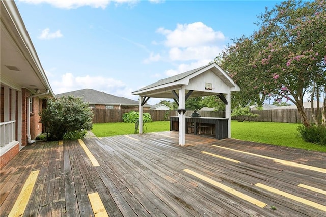 4827 Utica St, Metairie, LA 70006 - wooden terrace with a fenced backyard and a gazebo