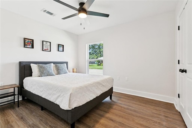 1109 Manson St, Metairie, LA 70001 - bedroom with wood finished floors and a ceiling fan