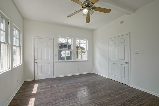 425 Park Blvd, New Orleans, LA 70114 - spare room with dark wood-style flooring and ceiling fan