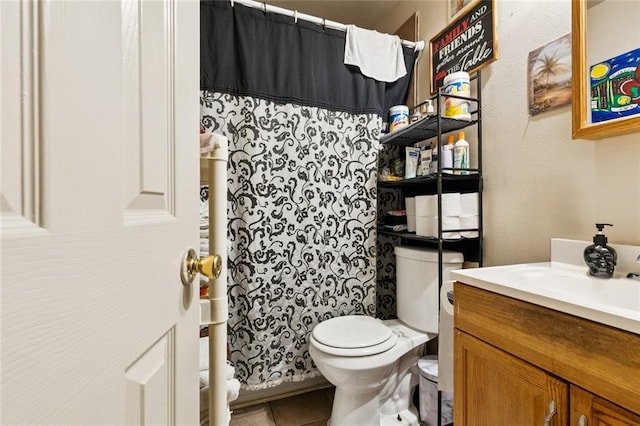 484951 Viola St, New Orleans, LA 70126 - bathroom featuring vanity, tile patterned flooring, and a shower with shower curtain