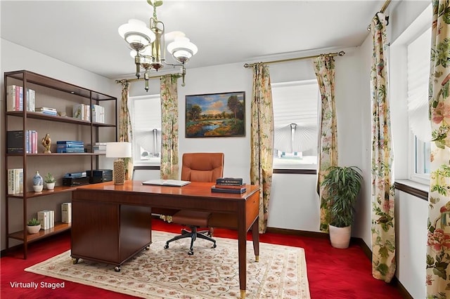 3125 Metairie Ct, Metairie, LA 70002 - office with plenty of natural light and a chandelier