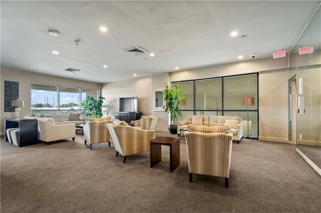 300 Lake Marina Ave Unit 7-C, New Orleans, LA 70124 - carpeted living room with recessed lighting and baseboards