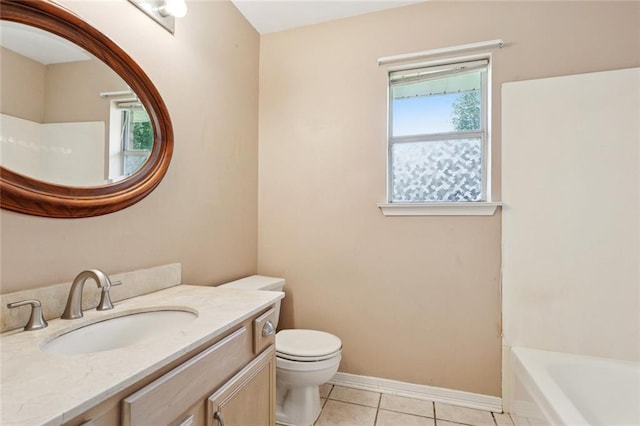 418 Westwood Dr, Mandeville, LA 70471 - bathroom featuring vanity, tile patterned flooring, and a bath