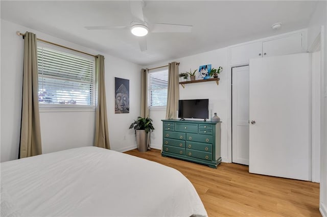 4430 Karen Ave, Jefferson, LA 70121 - bedroom with light wood finished floors and ceiling fan