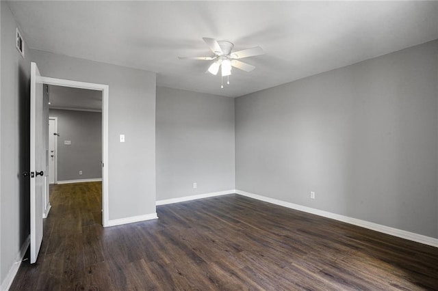 4218 Hessmer Ave Unit 217, Metairie, LA 70002 - unfurnished room with ceiling fan and dark wood-style flooring