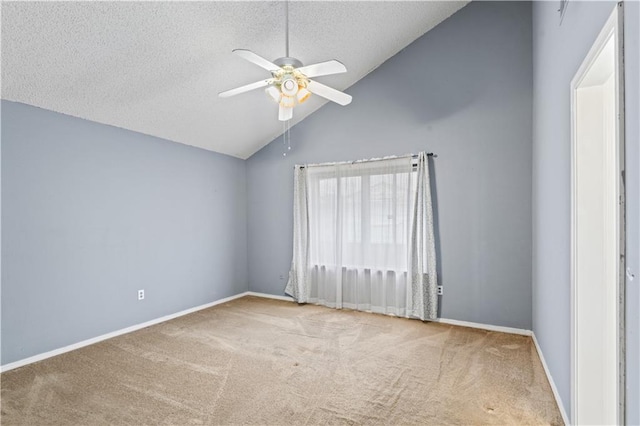 1701 Cambridge Dr, La Place, LA 70068 - carpeted spare room with a ceiling fan, a textured ceiling, and high vaulted ceiling