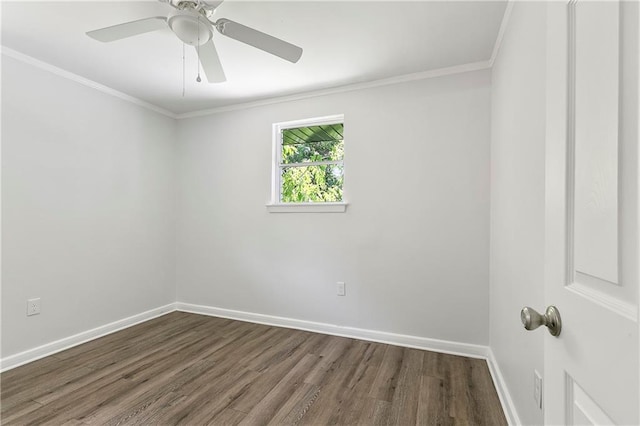 513 Roseland Pkwy, Harahan, LA 70123 - spare room with wood finished floors, crown molding, and ceiling fan