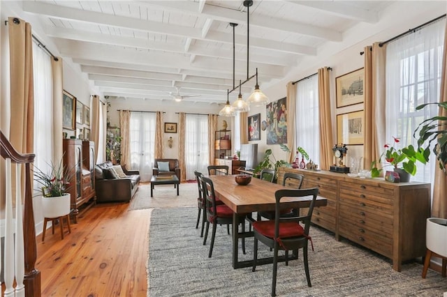 827 Port St, New Orleans, LA 70117 - dining room with beam ceiling and hardwood / wood-style flooring