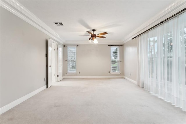 4480 Lennox Blvd, New Orleans, LA 70131 - empty room featuring ornamental molding, ceiling fan, and light carpet