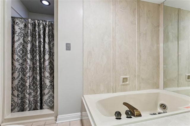 4480 Lennox Blvd, New Orleans, LA 70131 - full bathroom featuring a shower with curtain, a bath, and tile patterned floors