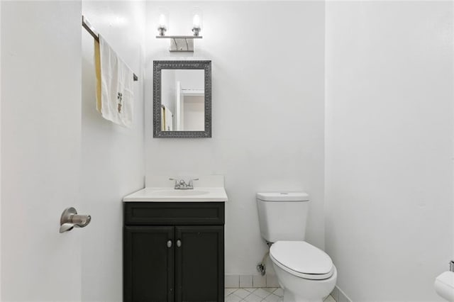 872 Bellemeade Blvd, Gretna, LA 70056 - half bathroom with vanity and tile patterned floors