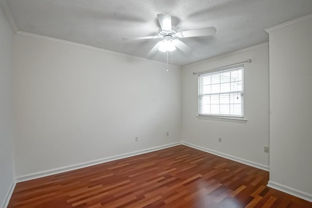 3320 Taft Park Unit C, Metairie, LA 70002 - unfurnished room with wood finished floors, a ceiling fan, crown molding, and a textured ceiling