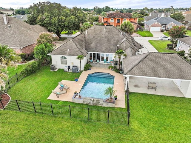 3913 Lake Providence Dr, Harvey, LA 70058 - view of pool with a fenced backyard, a patio, and a residential view