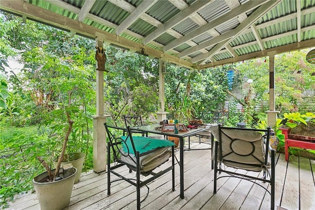 834 Madison St, Gretna, LA 70053 - wooden terrace with outdoor dining area