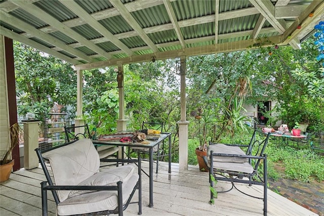 834 Madison St, Gretna, LA 70053 - wooden terrace featuring outdoor dining area