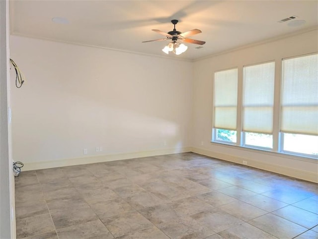 11 Mark Smith Dr, Mandeville, LA 70471 - spare room featuring ceiling fan and ornamental molding