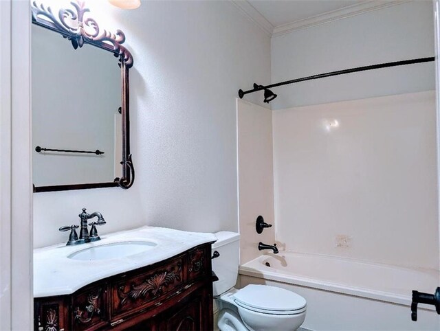 11 Mark Smith Dr, Mandeville, LA 70471 - bathroom with vanity, ornamental molding, and shower / bath combination