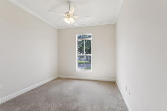 1217 N Starrett Rd, Metairie, LA 70003 - carpeted empty room with crown molding and a ceiling fan