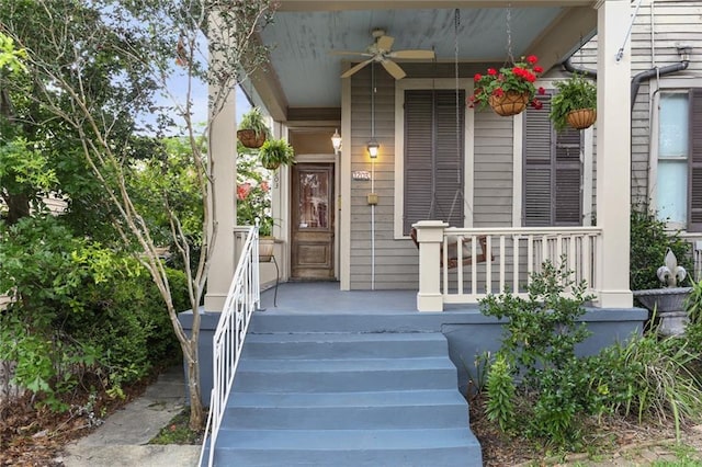 1203 Constantinople St Unit 1, New Orleans, LA 70115 - doorway to property with a ceiling fan and a porch