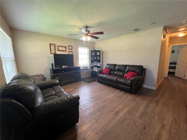 3204 Claire Ave, Gretna, LA 70053 - living room with a ceiling fan and wood finished floors
