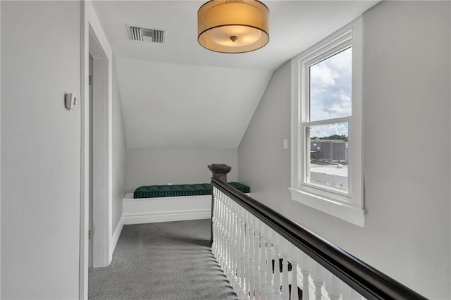 5349 Prytania St, New Orleans, LA 70115 - hall featuring carpet floors and vaulted ceiling